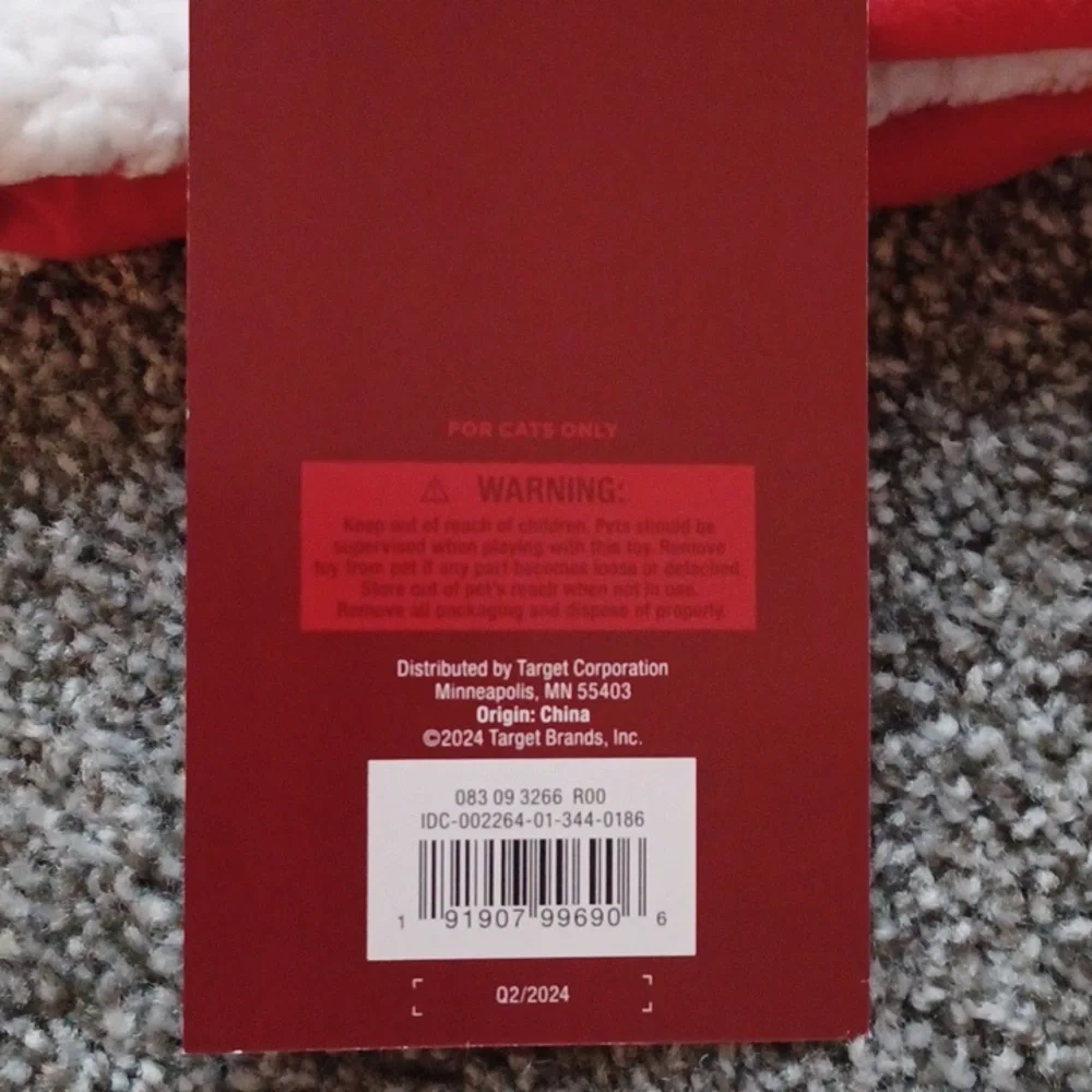New Santa Hat Crinkle Cat Toy